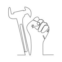 Continuous Line Art Tools Lettering Illustration line art vector