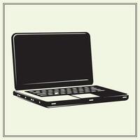 Silhouette of Computer, Technology vector