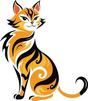 cat with ornate patterns vector