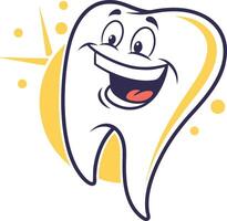 Smiling Tooth Mascot logo vector