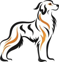 dog, showcasing an elegant silhouette with bold graphic lines and artistic flair. vector