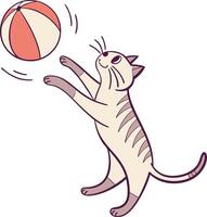 cat playing with a ball vector
