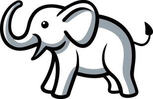 Elephant in a minimalist and playful design icon logo mascot vector