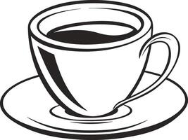 coffee cup with saucer. Simple, elegant vector