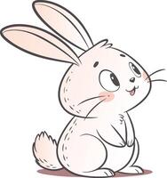 Bunny rabbit, depicted in a playful illustration with a cheerful expression vector