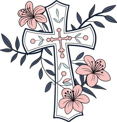 Floral Cross Design