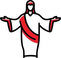 Jesus christ open arms icon vector