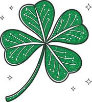 Shamrock with sparkle a vibrant green shamrock, symbol of luck and fortune vector