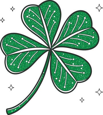 Shamrock with sparkle a vibrant green shamrock, symbol of luck and fortune