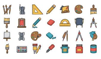 Colored Sketching Tools Painting And Drawing Set Sketching And Painting Kit Creative Studio Tools Hand-Drawn Art Pack vector