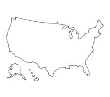 United States Outline Map, Simple Design with Alaska and Hawaii vector