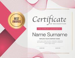 Elegant certificate template design mock up vector