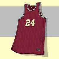 Red basketball team jersey with stripe design vector