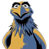 Serious and Proud Eagle Character Design. vector