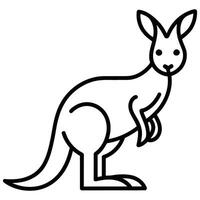 A black and white drawing of a kangaroo vector