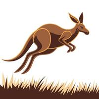A kangaroo jumping over grass vector