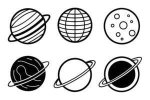 globe icon set on white background vector