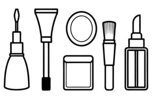 Makeup items illustration with with background vector