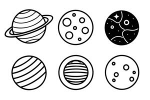 World planet icon set vector