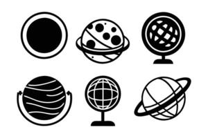 world wide set icon with white background vector