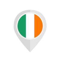 The location of the sign with the flag of Ireland. vector
