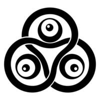 Ancient Triskelion Symbol in Black and White Celtic-Inspired Design vector