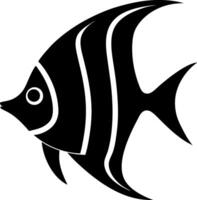 Minimalist Angelfish Silhouette - Flat for Marine and Ocean-Themed Designs vector