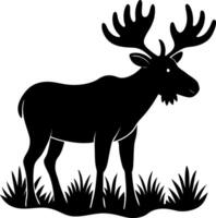 Silhouette of a Moose in the Forest, Capturing the Grace and Beauty of Nature vector