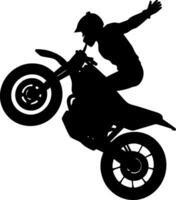Bold Motorcycle Rider Performing a Stunt, Displaying High-Speed Action and Adventure vector
