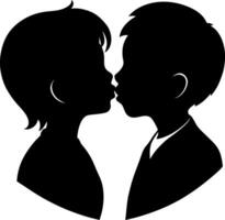 Artistic Black and White Image of a Couple in a Tender Moment, Ideal for Use in Marriage Vow Renewal Invitations, Couples' Photo Album Covers, or Romance Novel Illustrations vector