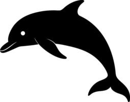 Minimalist Silhouette of a Dolphin in Mid-Motion Displaying the Elegance of Marine Life vector