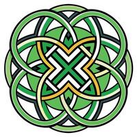 Intricate Celtic Knotwork Design in a Circular and Interwoven Pattern vector