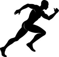 The silhouettes are designed with smooth, continuous lines, providing a clear and simple representation of a runner in motion vector