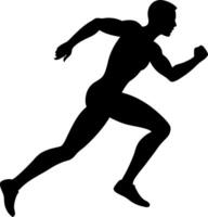 Each silhouette features a person captured mid-stride with one arm extended forward and the other back, suggesting movement vector
