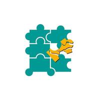 symbol of crack puzzle problem ,business concept piece solution vector