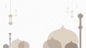 Eid mubarak background with mosque design. vector