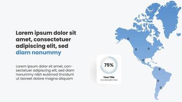 Modern infographic template with map. Market domination presentation template for business. vector