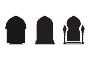 Mosque window line icon. White background. vector
