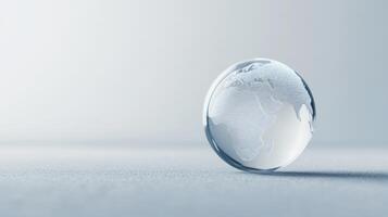 Elegant globe design depicting world map for concepts of international business and travel photo