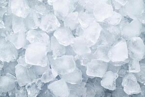 Crushed clear ice cube background texture provides a visually appealing cool refreshment. photo