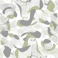abstract seamless pattern with wavy lines in green and gray vector
