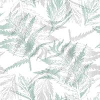 seamless pattern of leaves in green and white vector