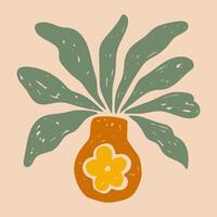 Floral Minimal Square Poster vector