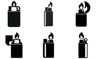 Set of Simple Black and White Lighter Icons vector