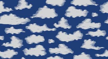 Seamless, cute hand drawn brush line abstract fluffy clouds pattern, Japanese, ethnic folk wood carving, engraving textured surface background, simple graphic for textile, carpet, decoration vector