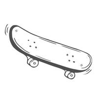 Skateboard icon in sketchy style. Hand drawn illustration vector
