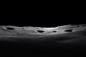 Lunar Surface Landscape, Shadows Highlight Cratered Terrain on a Celestial Body, Serene Space Scene photo
