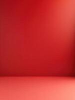 Abstract composition featuring a wall and a floor, with a gradient effect in shades of red and orange photo