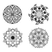 Big Set of Round Patterns Geometric Mandalas and Ornaments Collection vector