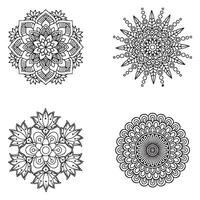 Big Set of Round Patterns Geometric Mandalas and Boho Ornaments Collection vector